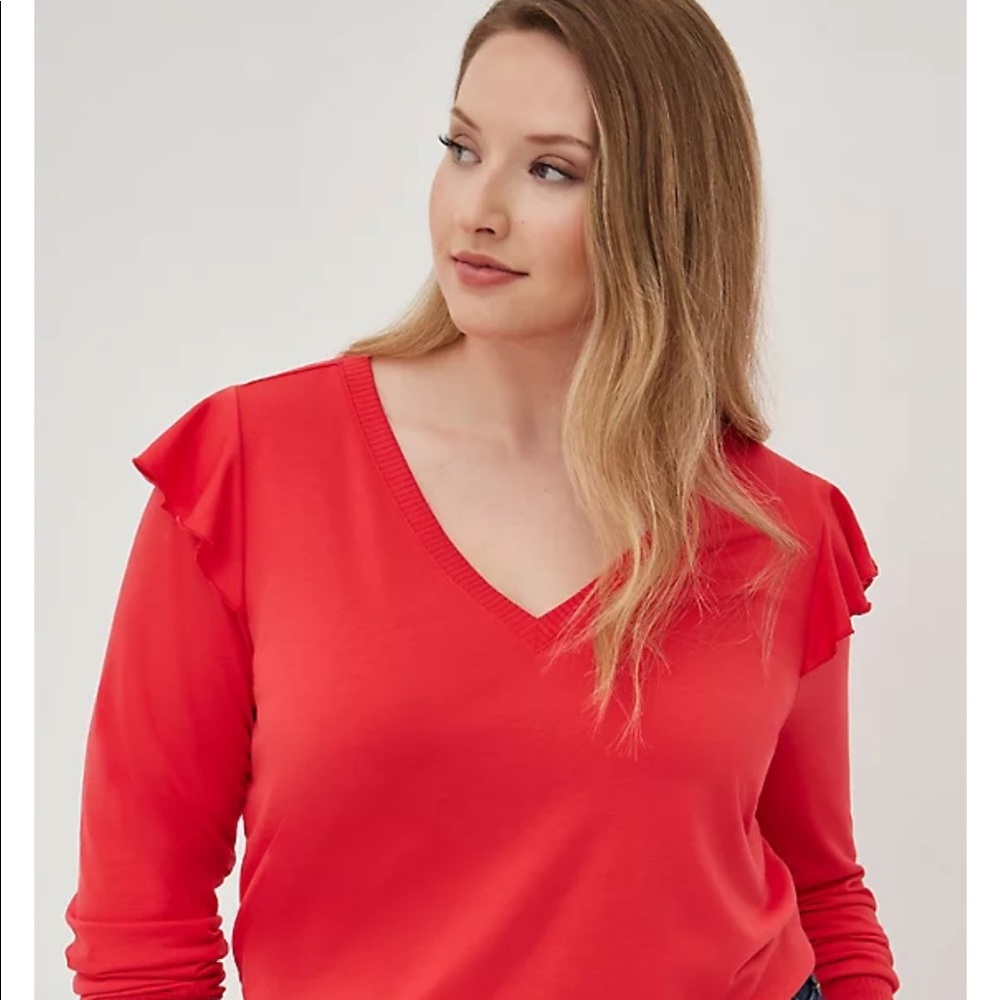 Ruffle Trim Sweatshirt